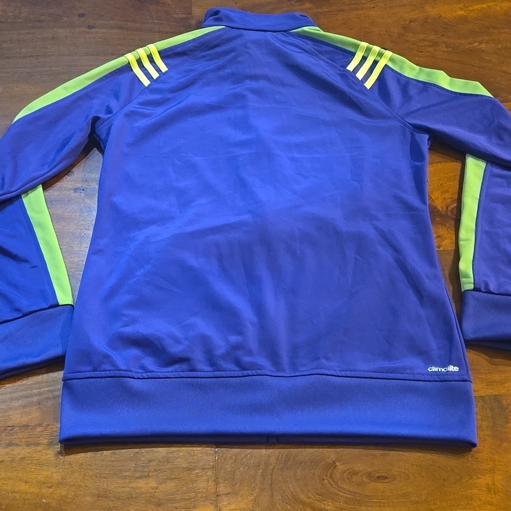 NWT Adidas Big Score Jacket Purple and Lime Green Size Medium - Picture 8 of 9